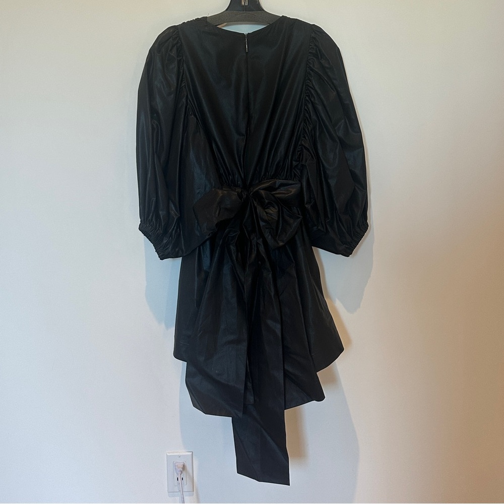 MSGM Black Abito Bishop-Sleeve Ruched Mini Dress - Picture 4 of 8